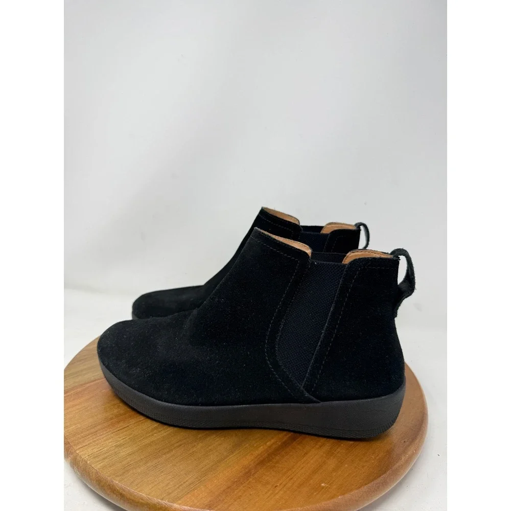 FitFlop Sumi Black Suede Chelsea Ankle Boots Womens 7.5‎ C47-001 Supercomff